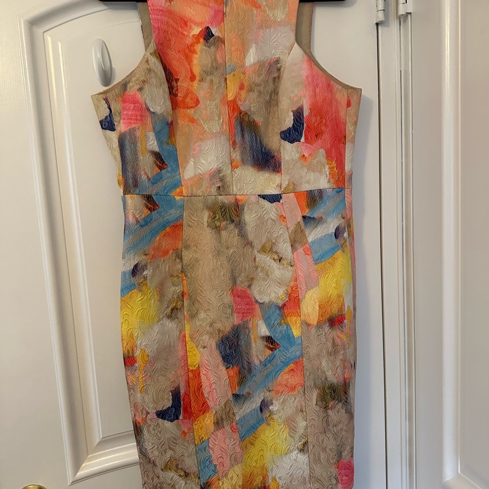 H&M Pink and Blue Sleeveless Halter Midi Dress